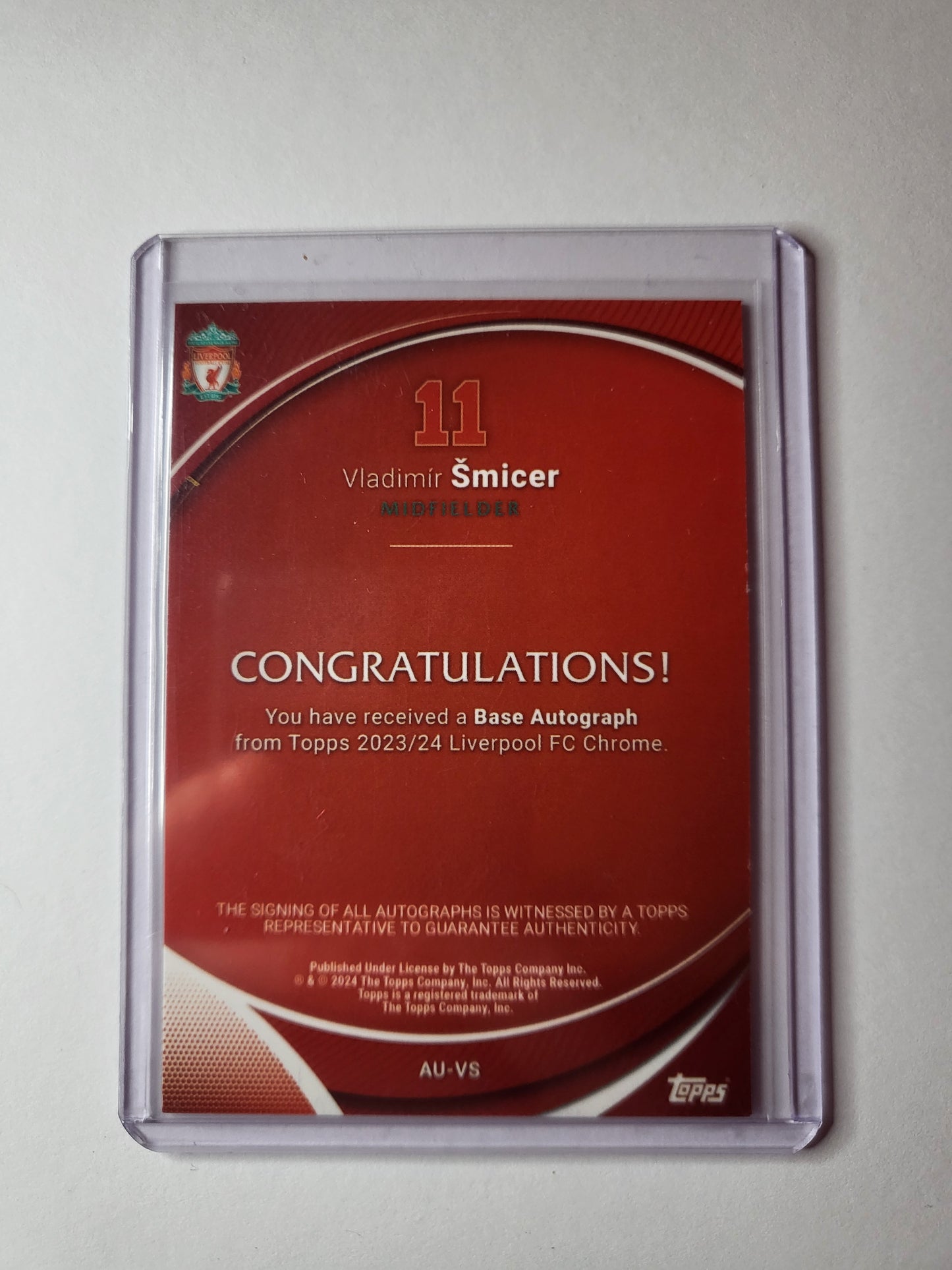 TOPPS Chrome LFC Vladamir Smicer Base Auto