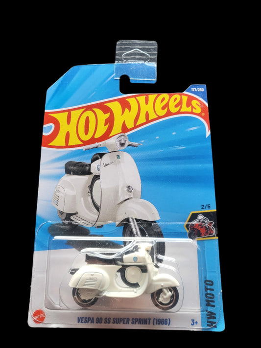 Hot Wheels Vespa Super Sprint white - Long Card